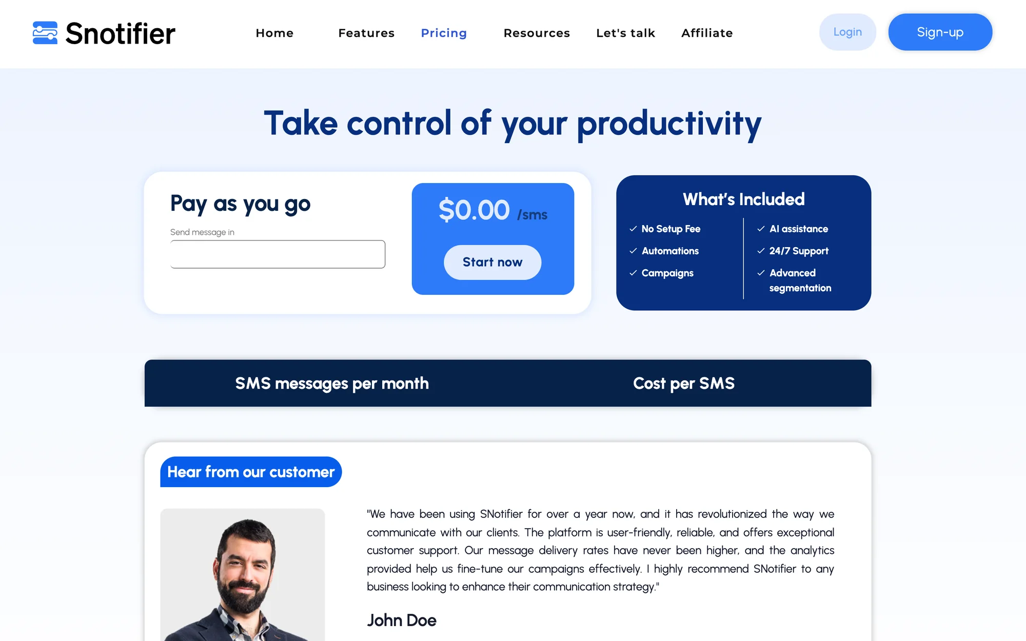 The live pricing page today